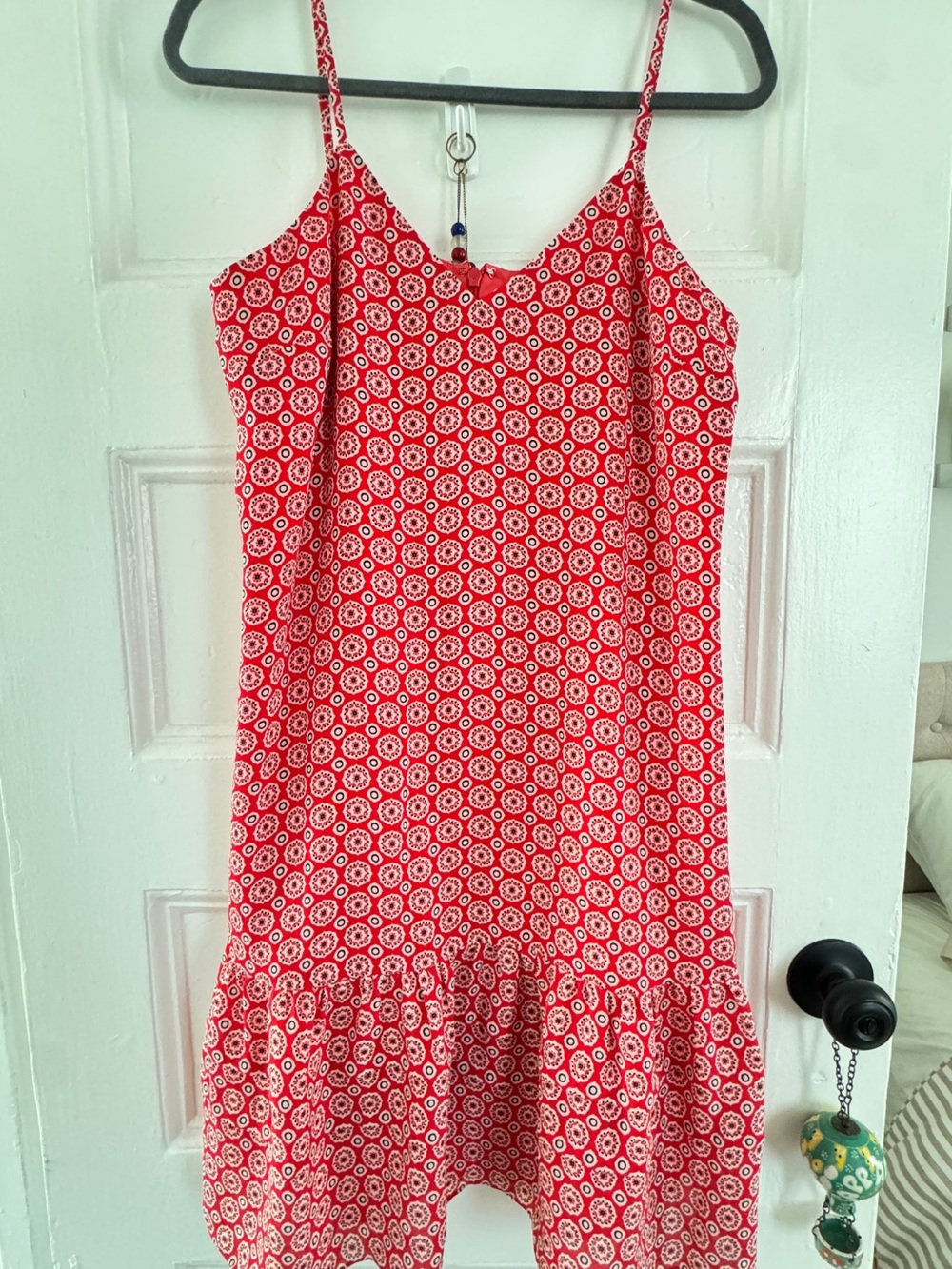 J. Crew Red and White Floral Mini Slip Dress
